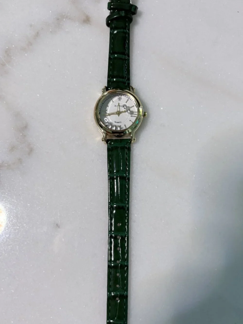 Chopard-Styling Ladies Floating Diamonds 25mm Wristwatch